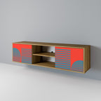 RISING GEOMETRY STARS 2-Door TV Stand in Oak Effect