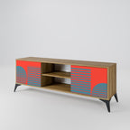 RISING GEOMETRY STARS 2-Door TV Stand in Oak Effect