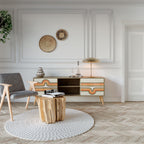 EXCEPTIONAL STREAM 2-Door TV Stand in Oak Effect