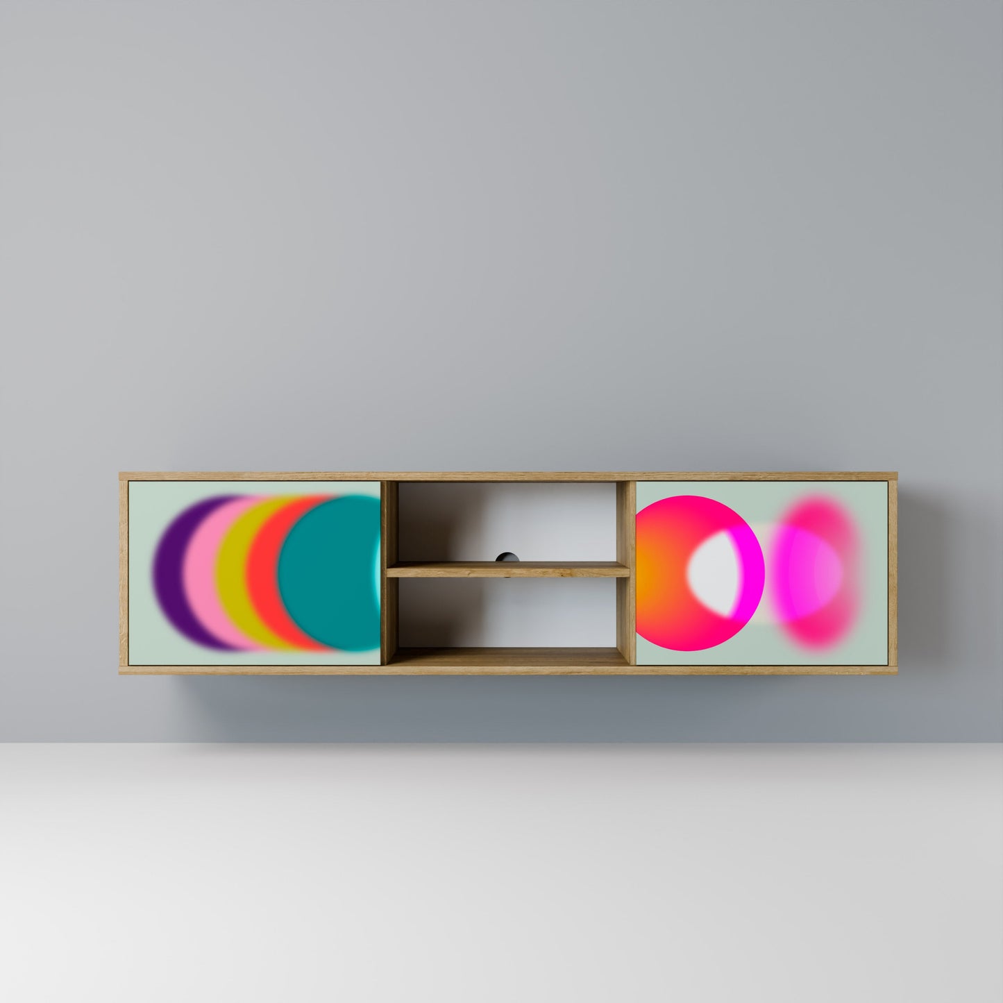 SYMPHONY OF COLORS 2-Door TV Stand in Oak Effect