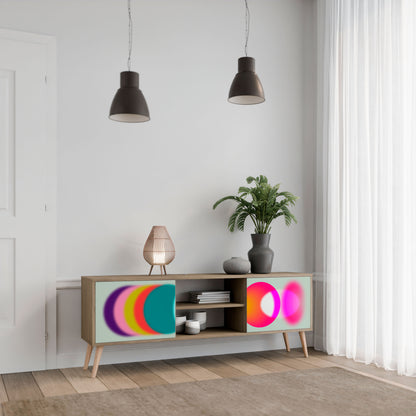 SYMPHONY OF COLORS 2-Door TV Stand in Oak Effect