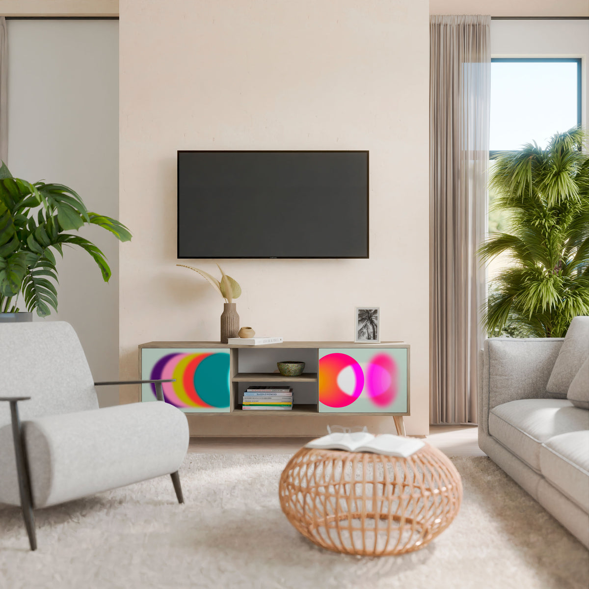 SYMPHONY OF COLORS TV-bänk med två dörrar
