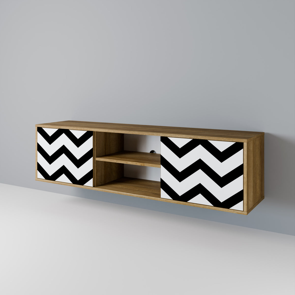 CLASSIC ZIG ZAG TV-bänk med två dörrar