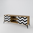 CLASSIC ZIG ZAG 2-Door TV Stand in Oak Effect