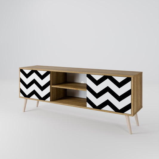 CLASSIC ZIG ZAG TV-bänk med två dörrar