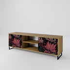 FLORAL WHISPER 2-Door TV Stand in Oak Effect