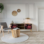 FLORAL WHISPER 2-Door TV Stand in Oak Effect