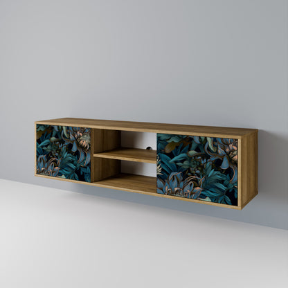 TWILIGHT BLOOM 2-Door TV Stand in Oak Effect