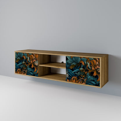 MORNING BLOOM 2-Door TV Stand in Oak Effect