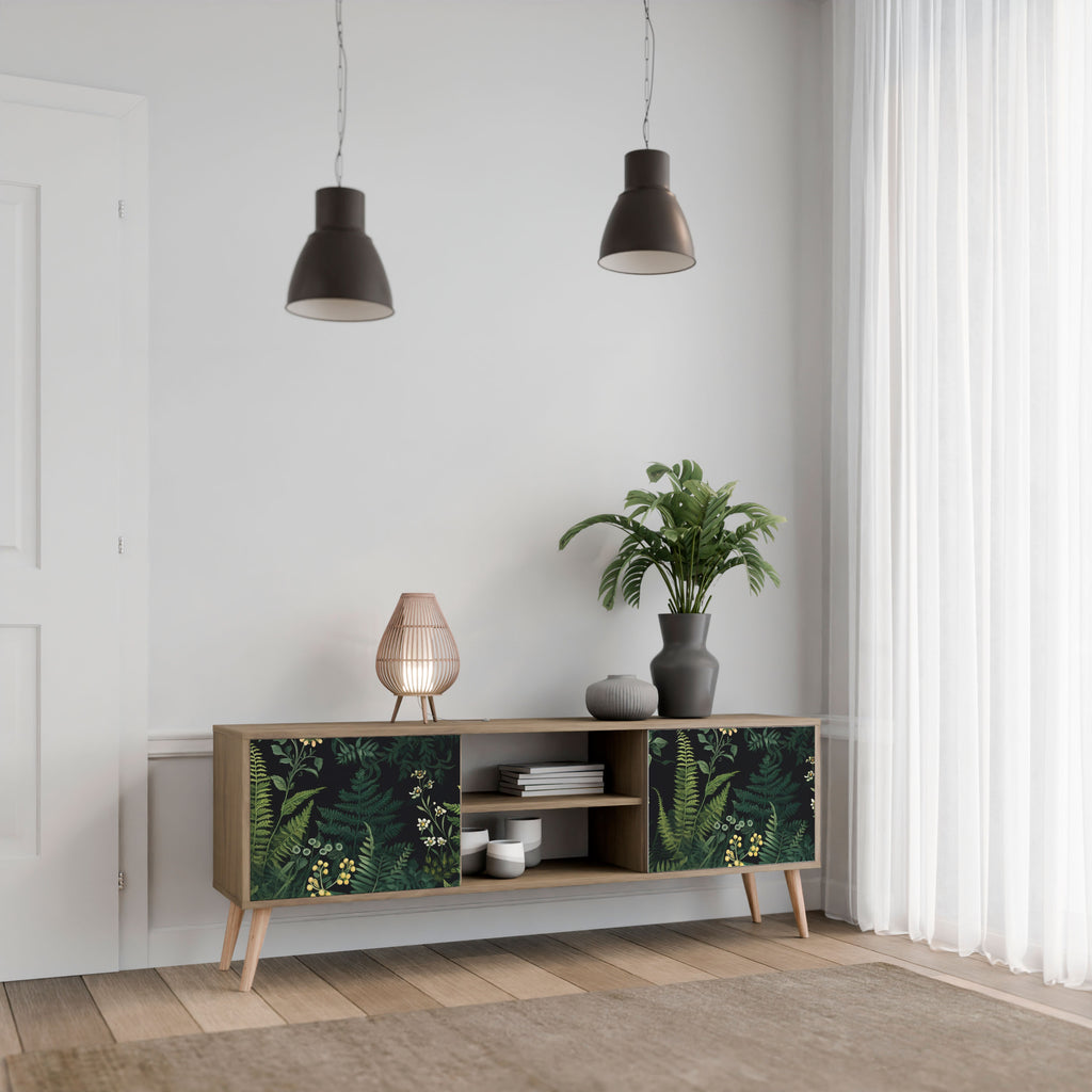FERN FLOWERS 2-dörrars TV-bänk i ekeffekt