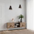 PETAL DISTINGUISH 2-Door TV Stand in Oak Effect