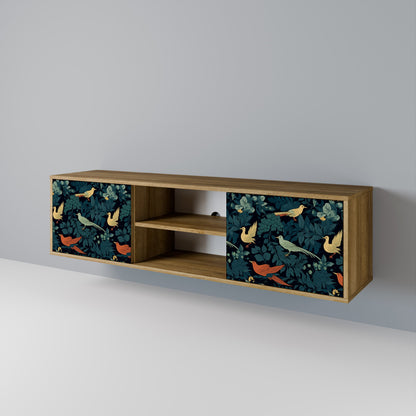 FOWL ORNAMENT 2-dörrars TV-bänk i ekeffekt
