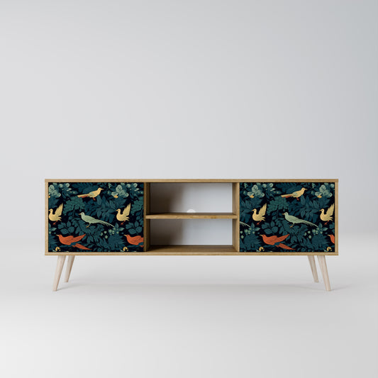 FOWL ORNAMENT 2-dörrars TV-bänk i ekeffekt