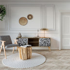 CHARCOAL SPROUT 2-Door TV Stand in Oak Effect