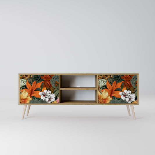 RADIANT FLORA 2-dörrars TV-bänk i ekeffekt