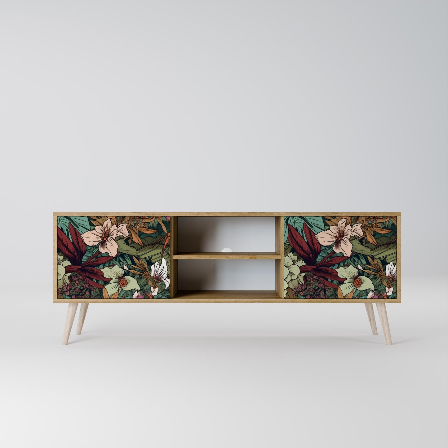 BOTANICAL EMERGENCE 2-dörrars TV-bänk i ekeffekt