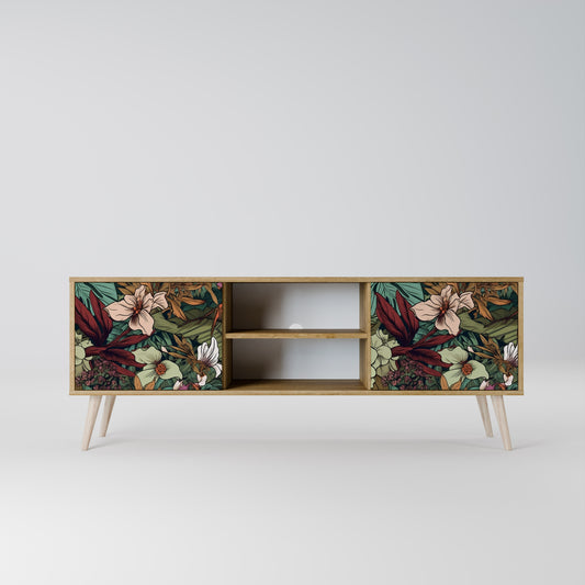 BOTANICAL EMERGENCE 2-dörrars TV-bänk i ekeffekt