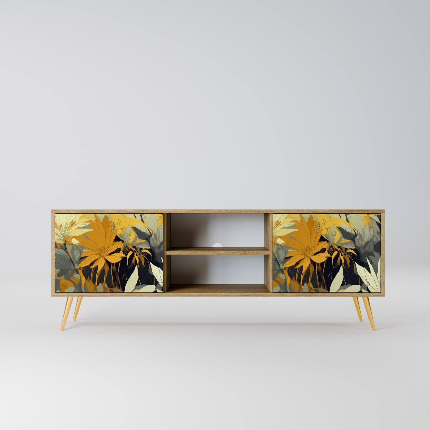SUNKISSED LILY 2-Door TV Stand in Oak Effect
