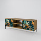 FLORAL SERENITY 2-Door TV Stand in Oak Effect