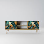 FLORAL SERENITY 2-Door TV Stand in Oak Effect