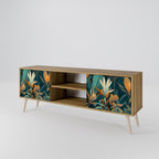 FLORAL SERENITY 2-Door TV Stand in Oak Effect