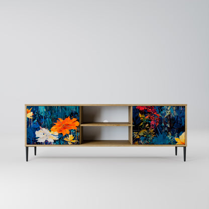 MIDNIGHT BLOSSOM 2-Door TV Stand in Oak Effect