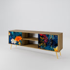 MIDNIGHT BLOSSOM 2-Door TV Stand in Oak Effect