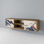 JAPANESE LANDSCAPE 2-Door TV Stand in Oak Effect