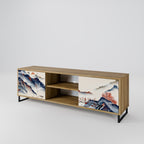 JAPANESE LANDSCAPE 2-Door TV Stand in Oak Effect
