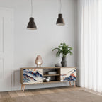 JAPANESE LANDSCAPE 2-Door TV Stand in Oak Effect