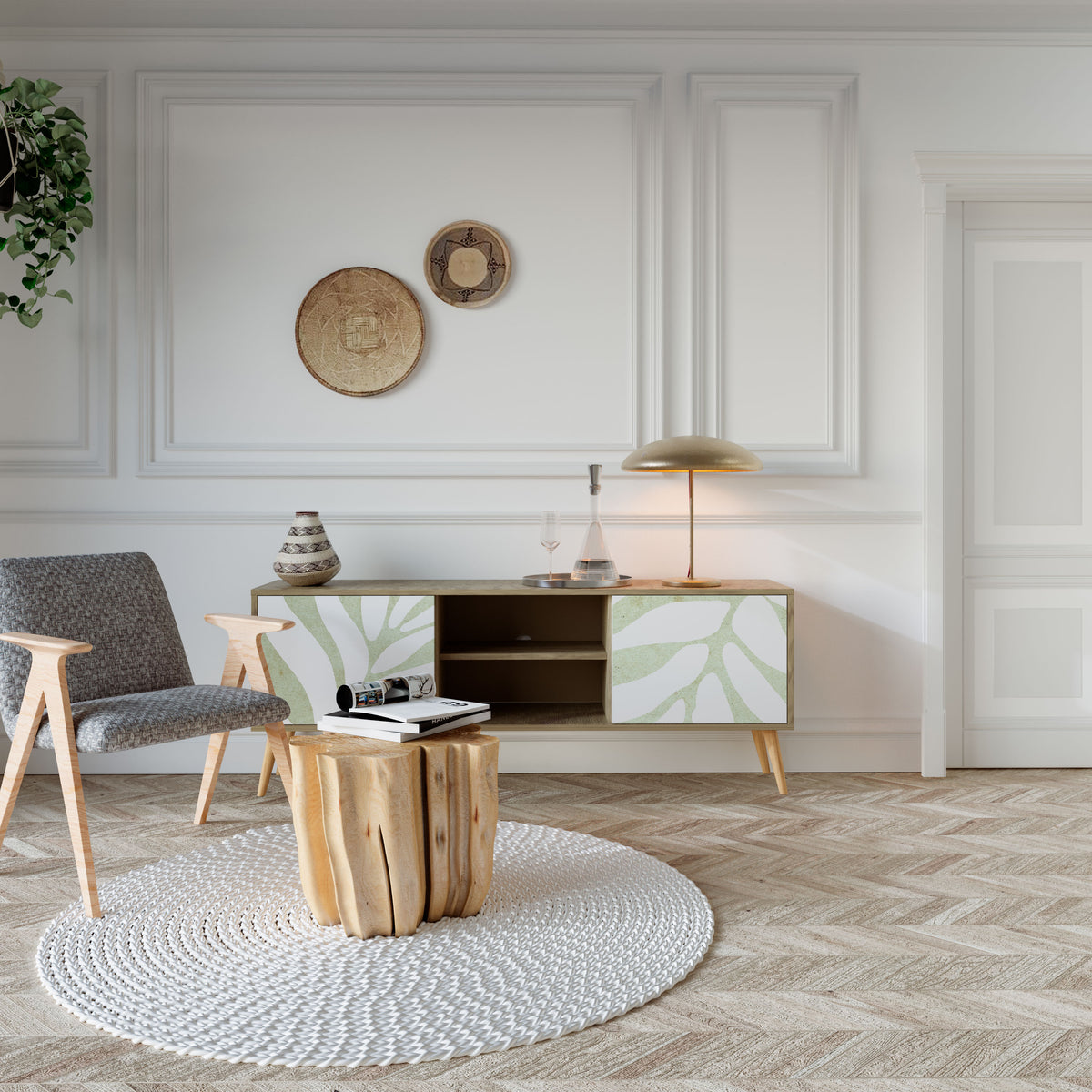 BOTANICAL SPARK TV-bänk med två dörrar