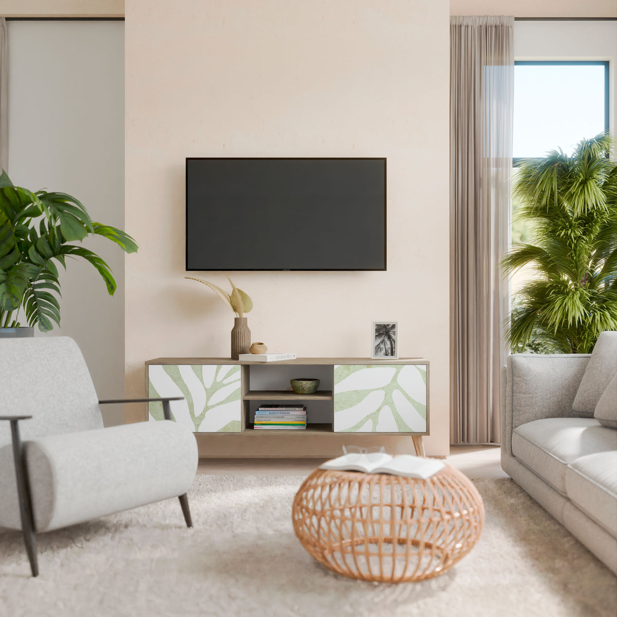 BOTANICAL SPARK TV-bänk med två dörrar