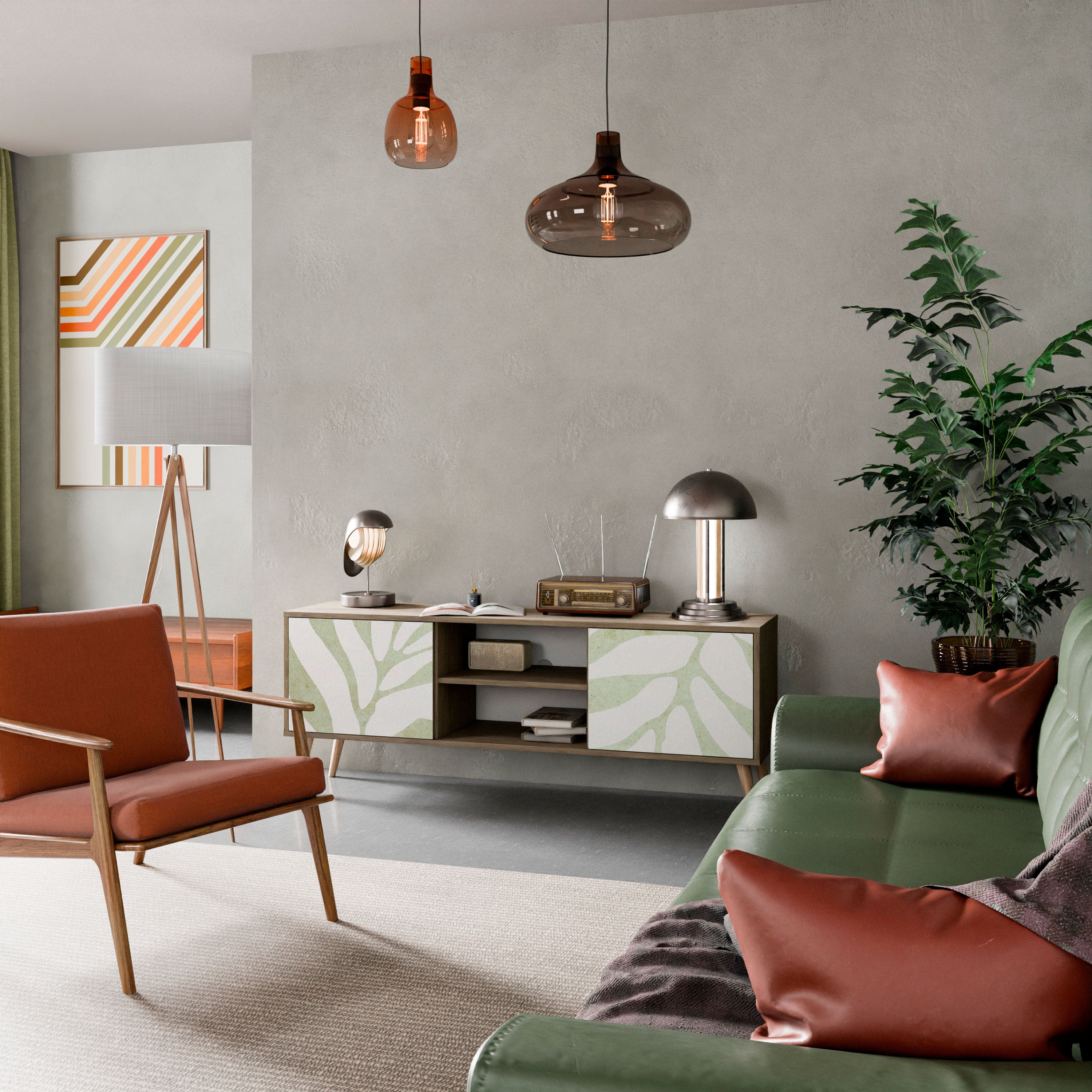 BOTANICAL SPARK 2-dörrars TV-bänk i ekeffekt