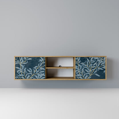 BLUE LEAVES 2-Door TV Stand in Oak Effect
