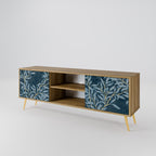 BLUE LEAVES 2-Door TV Stand in Oak Effect