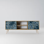 BLUE LEAVES 2-Door TV Stand in Oak Effect