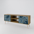 BLUE LEAVES 2-Door TV Stand in Oak Effect