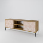 LEAVES ON BEIGE 2-Door TV Stand in Oak Effect