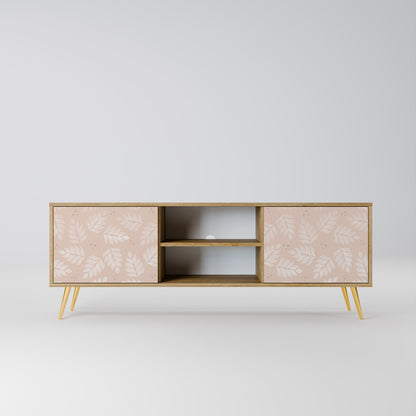 LEAVES ON BEIGE 2-Door TV Stand in Oak Effect