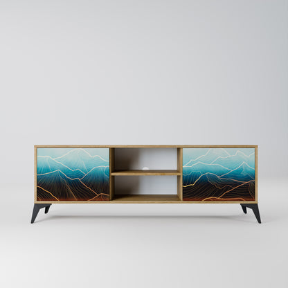 LUNAR SECRETS 2-Door TV Stand in Oak Effect