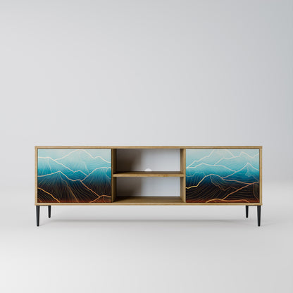 LUNAR SECRETS 2-Door TV Stand in Oak Effect