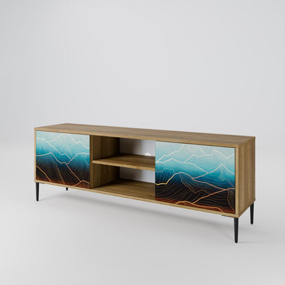 LUNAR SECRETS 2-Door TV Stand in Oak Effect