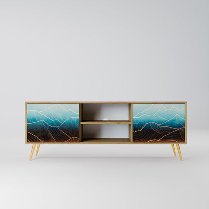 LUNAR SECRETS 2-Door TV Stand in Oak Effect