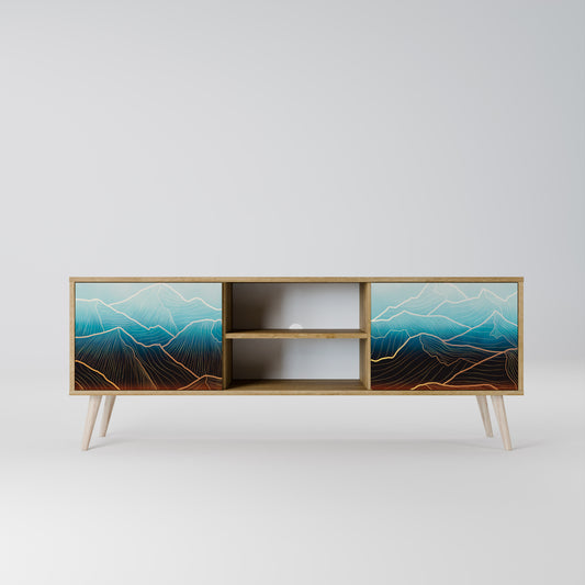 LUNAR SECRETS 2-Door TV Stand in Oak Effect