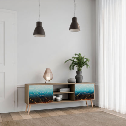 LUNAR SECRETS 2-Door TV Stand in Oak Effect