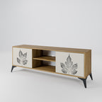 LEAFY STAMPS 2-Door TV Stand in Oak Effect