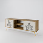 LEAFY STAMPS 2-Door TV Stand in Oak Effect