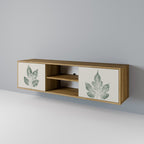 GREEN LEAFY STAMPS 2-Door TV Stand in Oak Effect