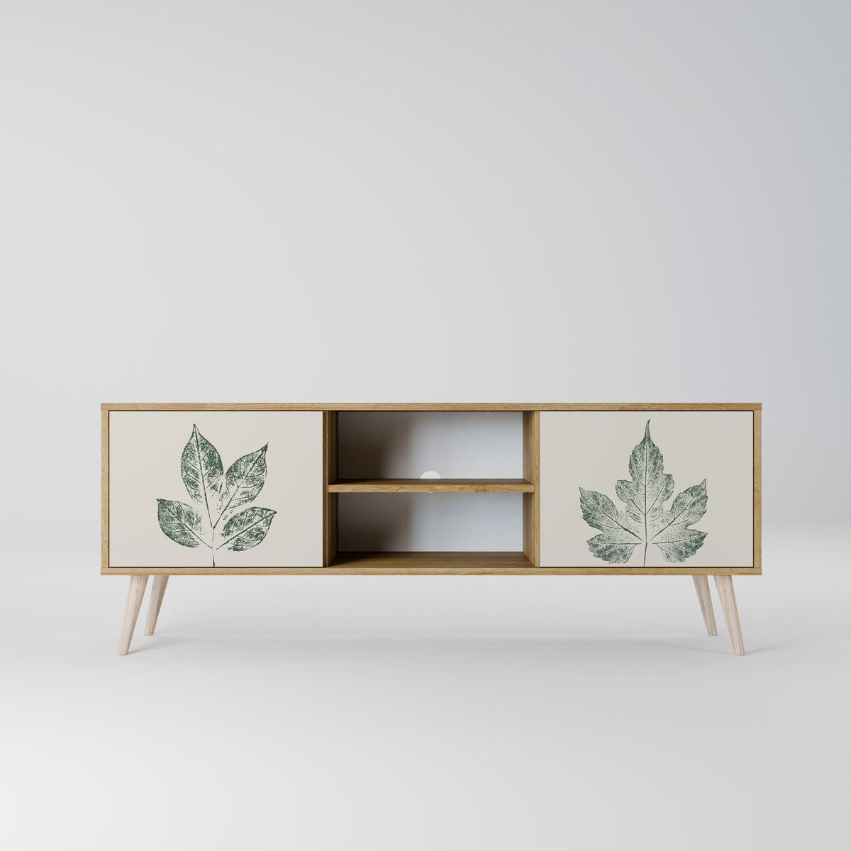 GREEN LEAFY STAMPS 2-Door TV Cabinet