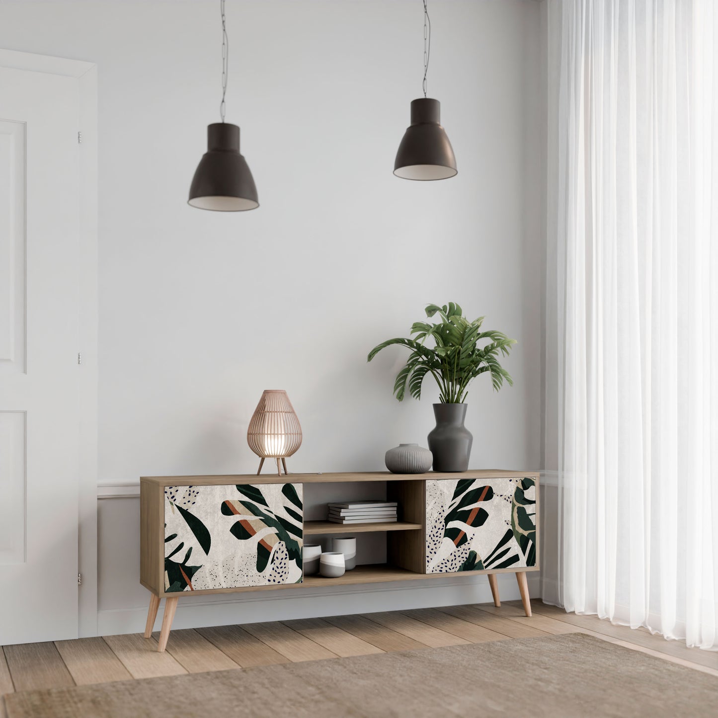 VERDURE FORMATION 2-Door TV Stand in Oak Effect